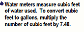 Instructions to convert cubc feet to gallons