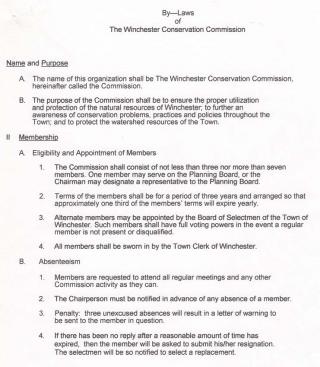 Conservation Commission By-Laws